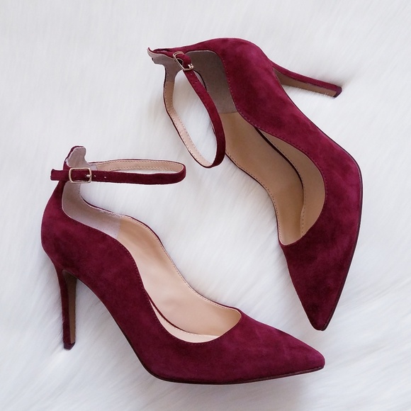 Vince Camuto Shoes - Vince Camuto Burgundy Pointed Toe Suede Heels 7.5
